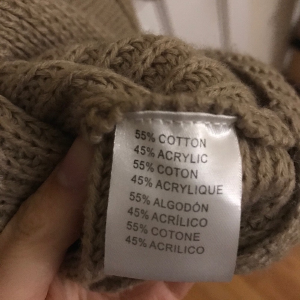 Cropped Beige Twist Knotted Back Shrug Sweater - Picture 5 of 5